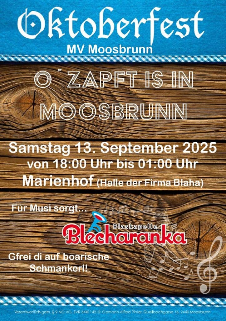 Flyer Erntedankfest Moosbrunn 2025